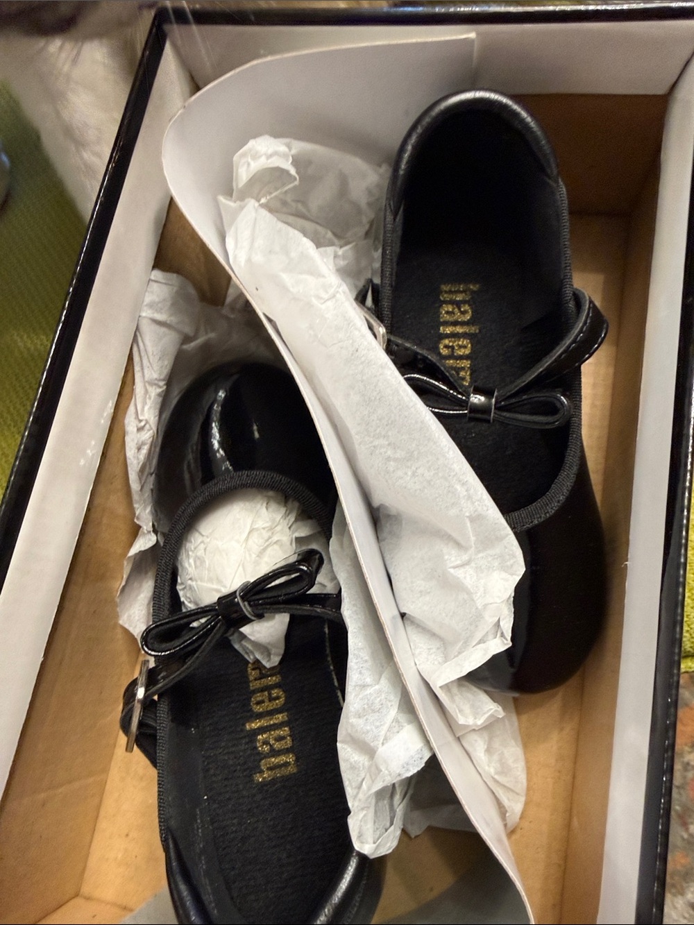 balera Black Patent Mary Jane Dress Shoes with Bow